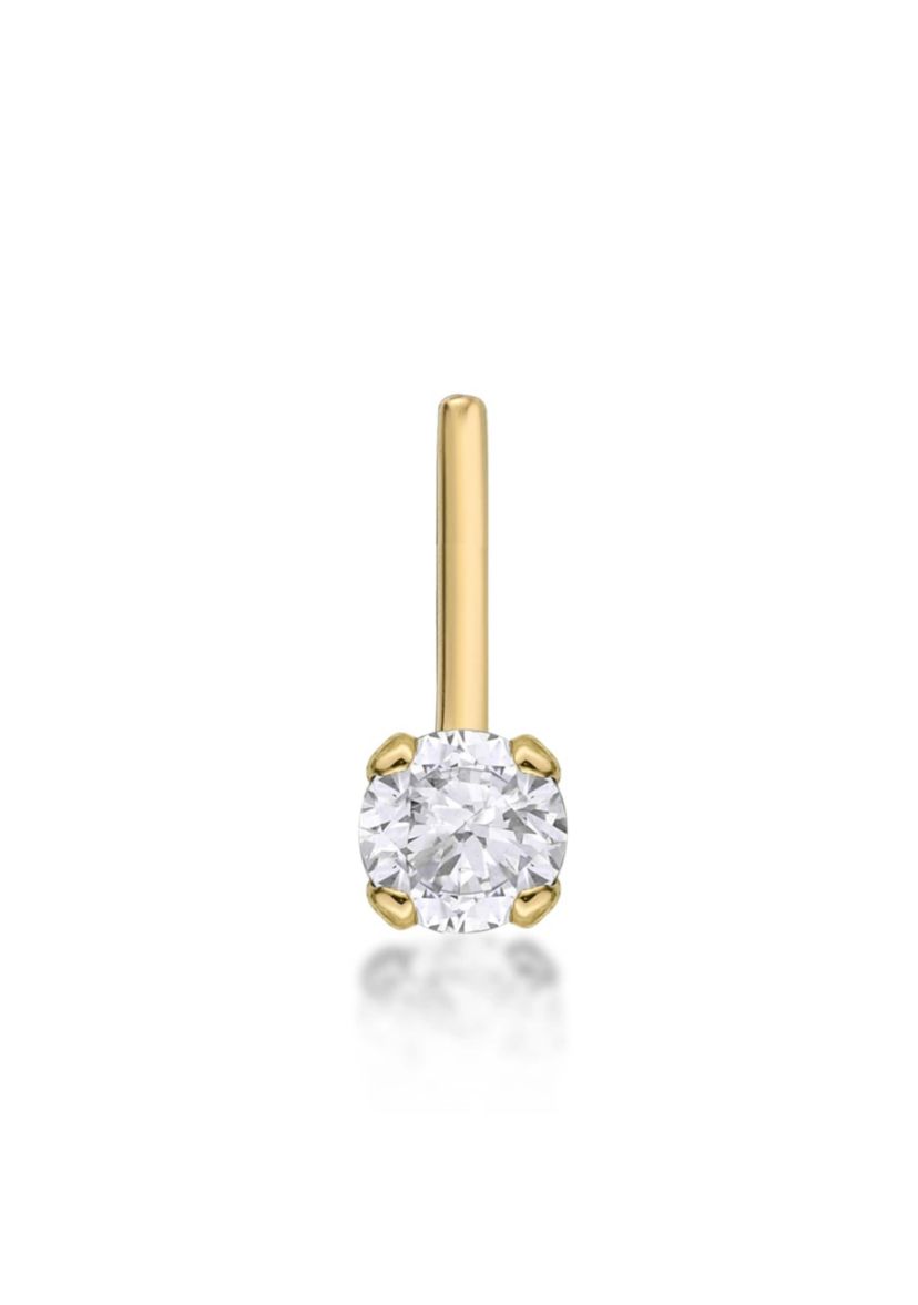 Lab Created Lila Moon Lab-Grown Diamond Accent 90 Degree Nose Stud in 14K Gold