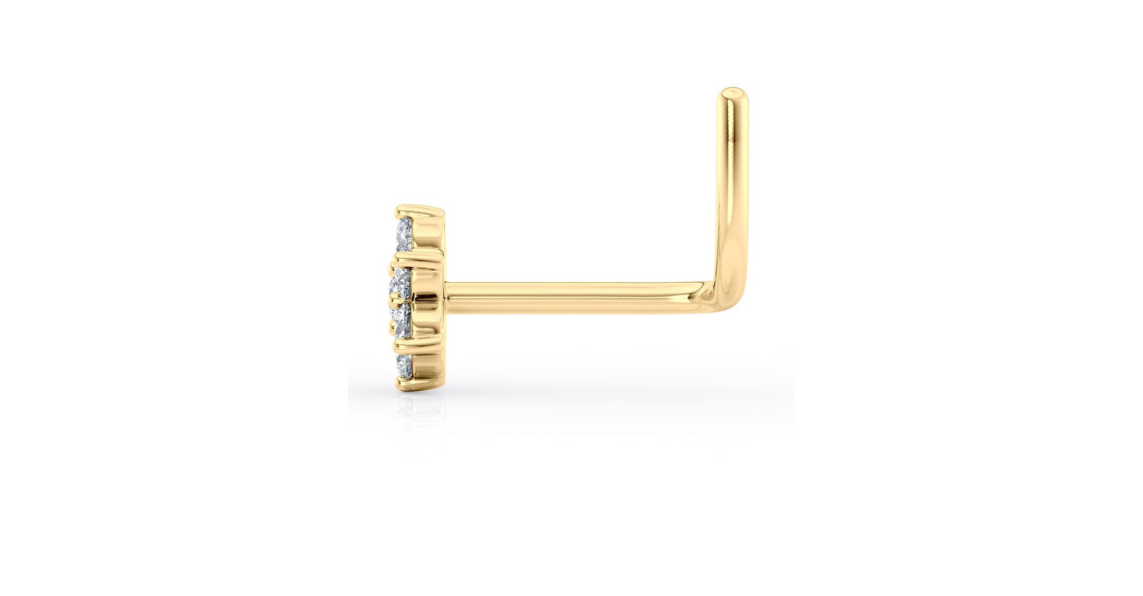 Lab Created Lila Moon Lab-Grown Diamond Accent Flower Nose Stud in  14k Gold
