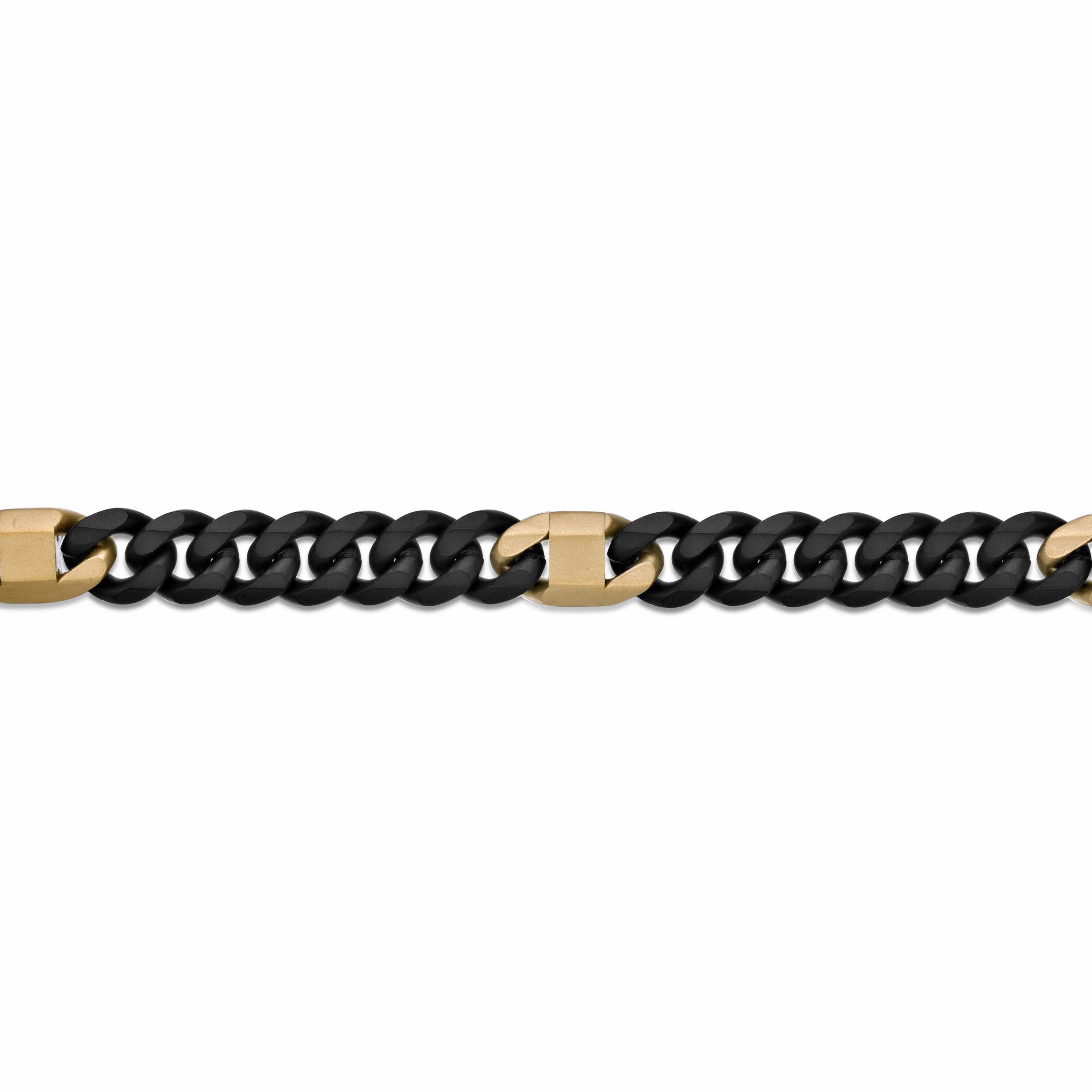 Matte Black Ion-Plated Stainless Steel 8 mm Cuban Chain Necklace