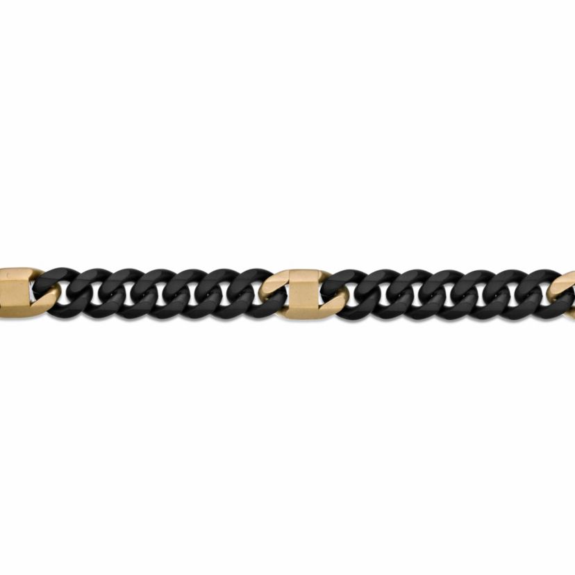 Matte Black Ion-Plated Stainless Steel 8 mm Cuban Chain Necklace