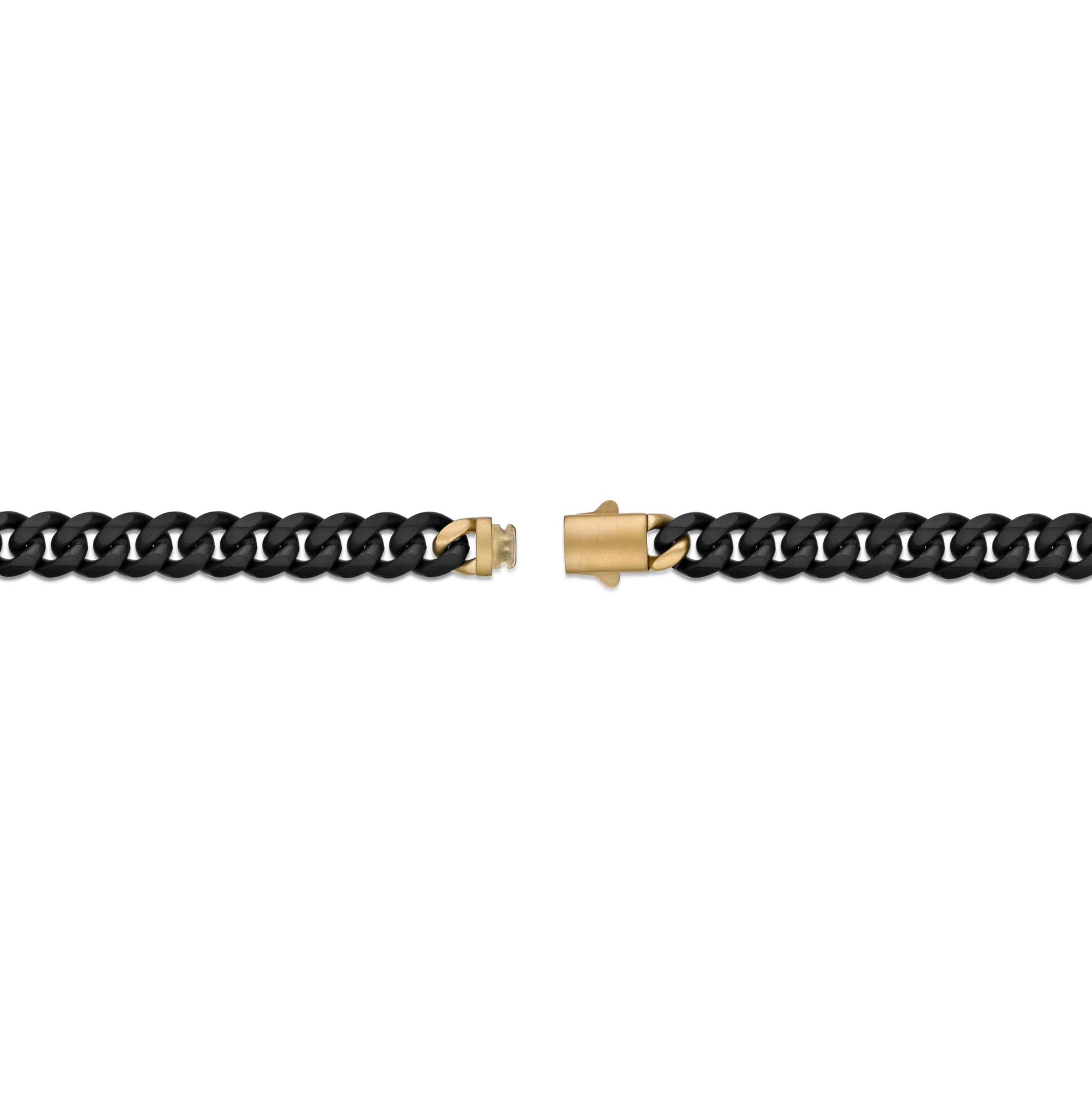 Matte Black Ion-Plated Stainless Steel 8 mm Cuban Chain Necklace