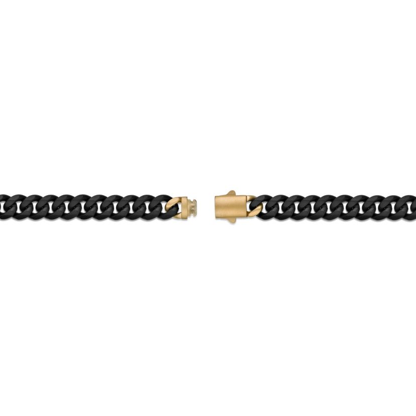 Matte Black Ion-Plated Stainless Steel 8 mm Cuban Chain Necklace