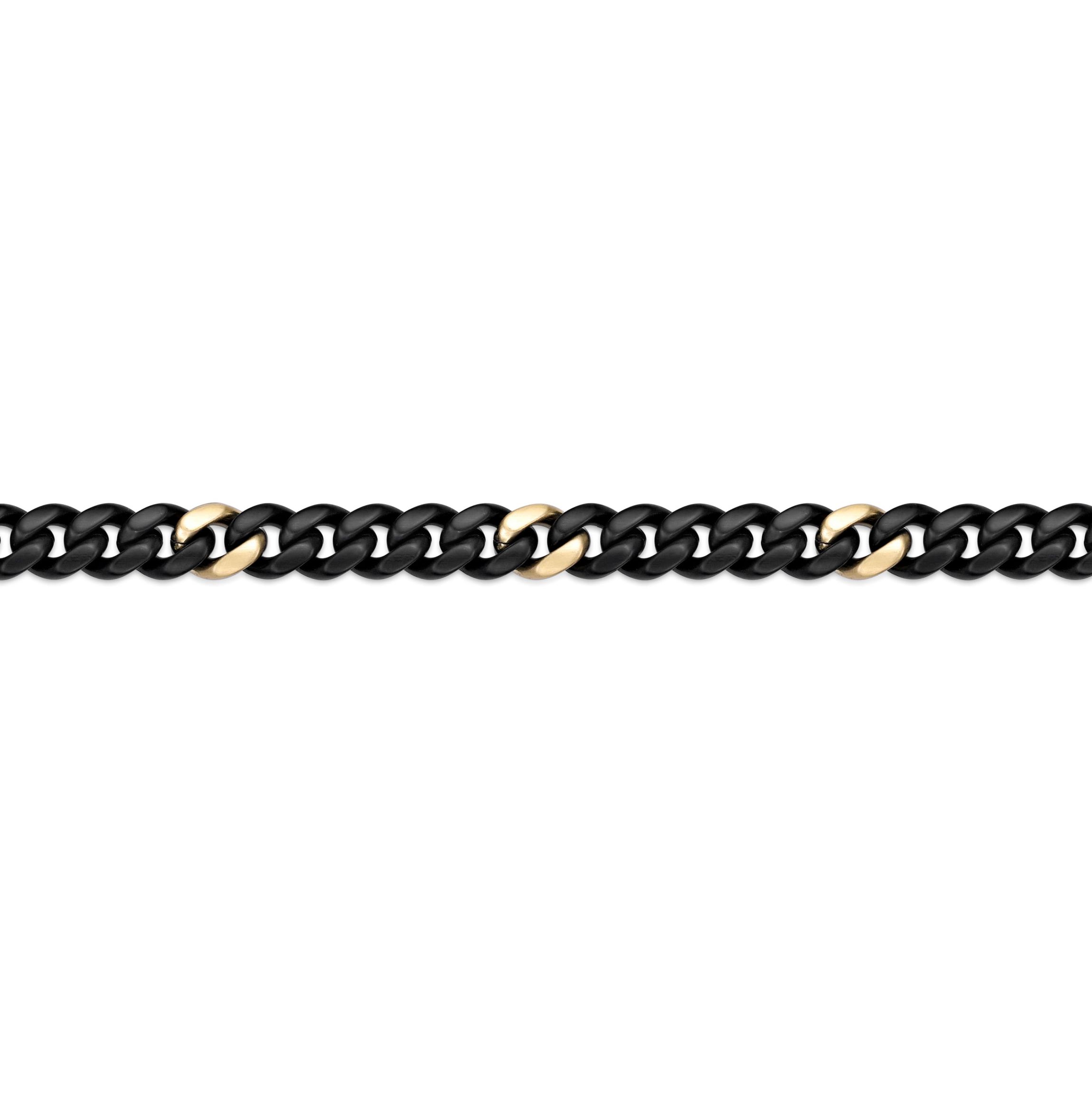 Matte Black Ion-Plated Stainless Steel 12 mm Cuban Chain Necklace