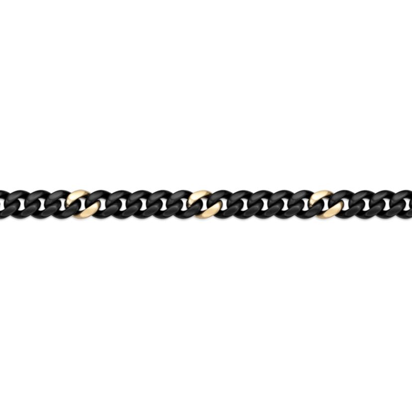 Matte Black Ion-Plated Stainless Steel 12 mm Cuban Chain Necklace