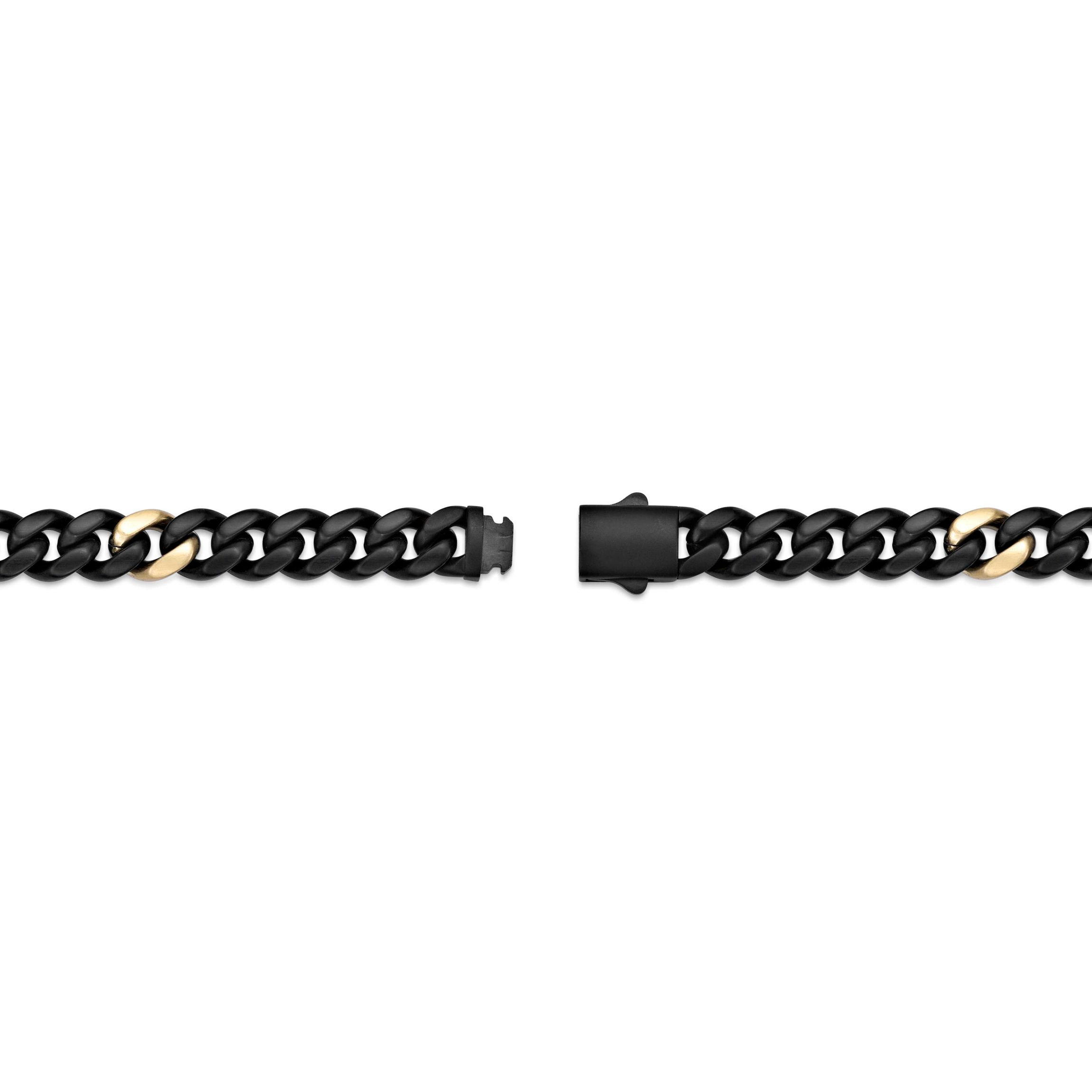 Matte Black Ion-Plated Stainless Steel 12 mm Cuban Chain Necklace