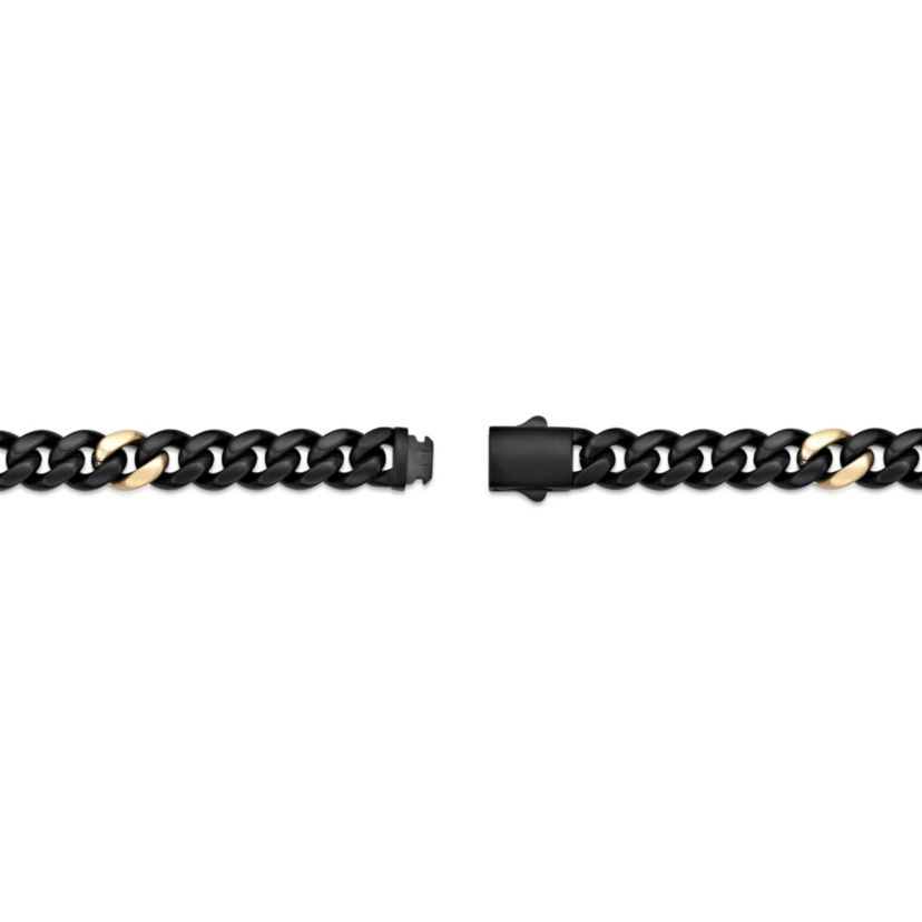 Matte Black Ion-Plated Stainless Steel 12 mm Cuban Chain Necklace