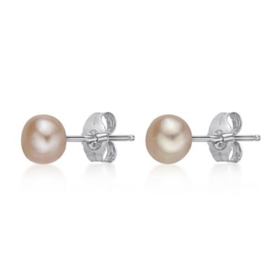 Gemminded Sterling Silver Pearl Stud Earrings, Pink – 65% Off