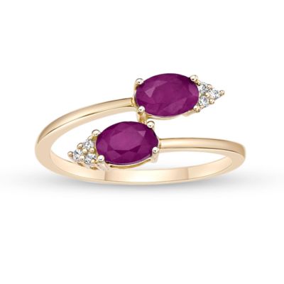 Gemminded 1/2 ct. t.w. Ruby and Diamond Accent Ring in 10K Gold, 7