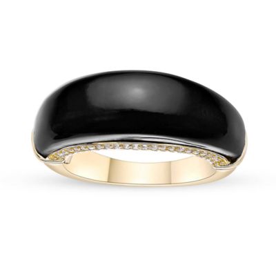 Gemminded 8.9 ct. t.w. Black Onyx & Lab-Created White Sapphire Ring in Sterling Silver