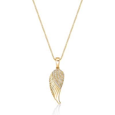 Gemminded 1/10 ct. t.w. Diamond Angel Wing Pendant in Sterling Silver