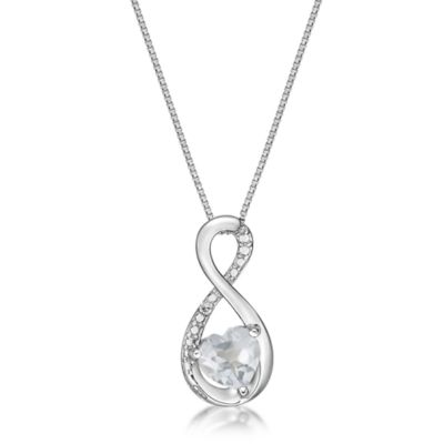 Gemminded Lab Created Heart-Shaped Gemstone Infinity Pendant in Sterling Silver
