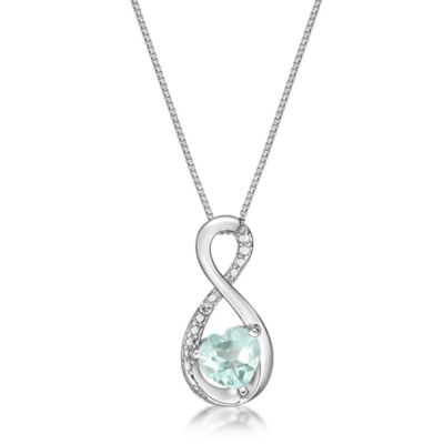 Gemminded Lab Created Heart-Shaped Gemstone Infinity Pendant in Sterling Silver, 18 in