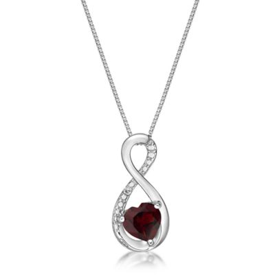 Gemminded Lab Created Heart-Shaped Gemstone Infinity Pendant in Sterling Silver, 18 in