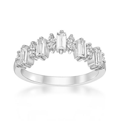 Gemminded Lab Created 1 1/10 ct. t.w. White Sapphire Ring in Sterling Silver