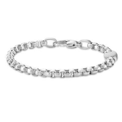 LYNX Men's Stainless Steel 4mm Round Box Chain Bracelet, 8.5 in