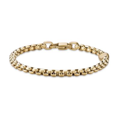 LYNX Men's Stainless Steel 4mm Round Box Chain Bracelet