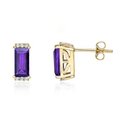 Gemminded Women's Colored Gemstone & White Sapphire Earrings in Rose Gold Plated Sterling Silver