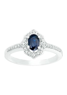Belk & Co 5/8 Ct. T.w. Sapphire And 1/7 Ct. T.w. Diamond Ring In 10K White Gold