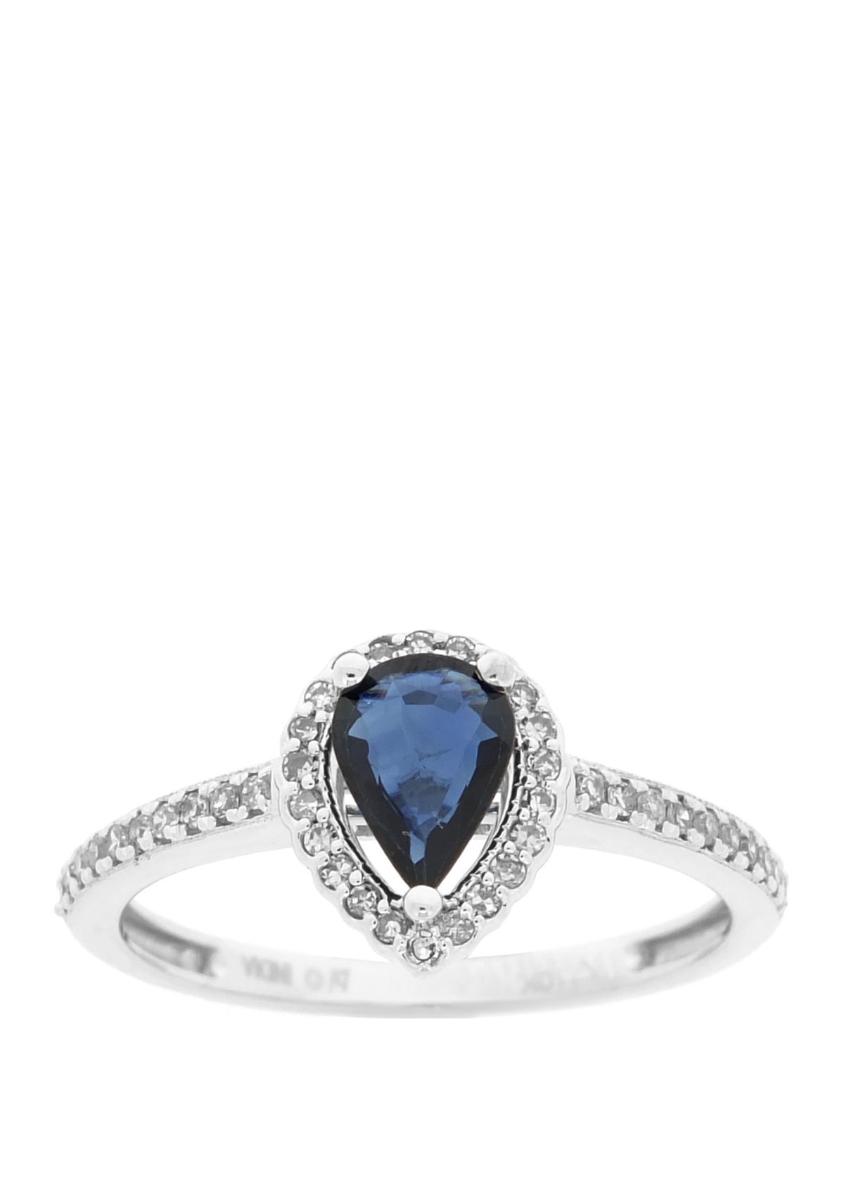 7/8 ct. t. w. Sapphire and 1/4 ct. t.w. Diamond Ring in 10K White Gold