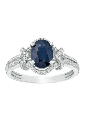 Belk & Co 1 1/2 Ct. T.w. Sapphire And 1/4 Ct. T.w. Diamond Ring In 10K White Gold