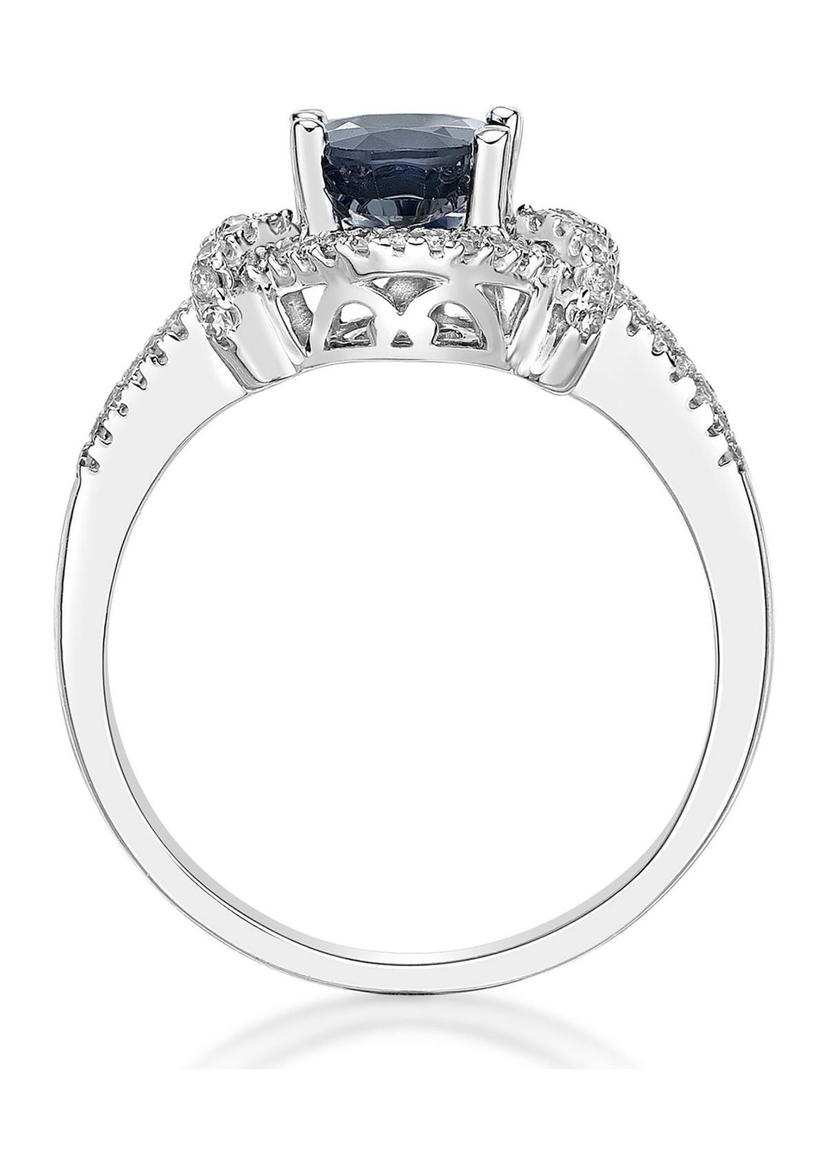 1 1/2 ct. t.w. Sapphire and 1/4 ct. t.w. Diamond Ring in 10K White Gold