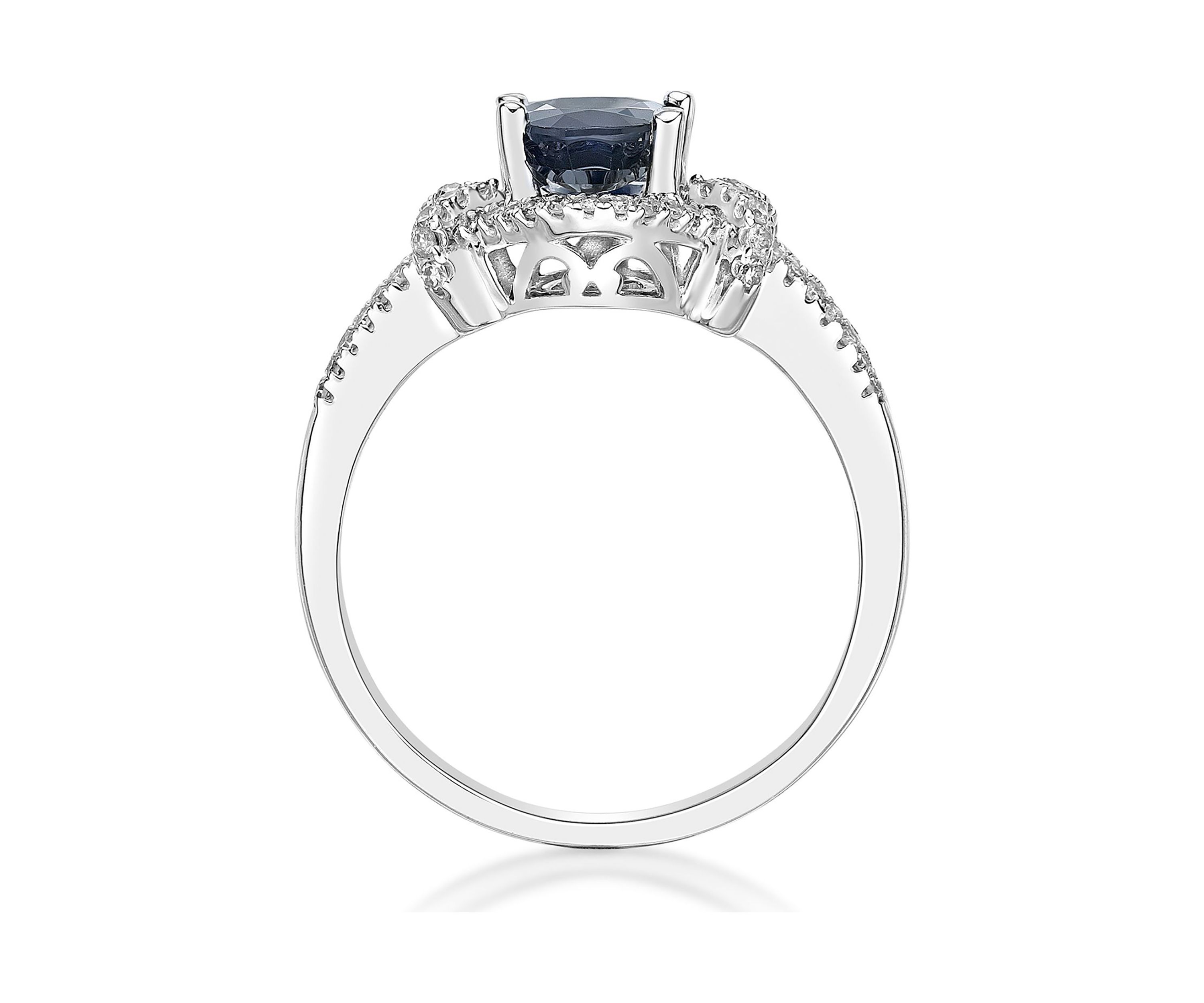 1 1/2 ct. t.w. Sapphire and 1/4 ct. t.w. Diamond Ring in 10K White Gold