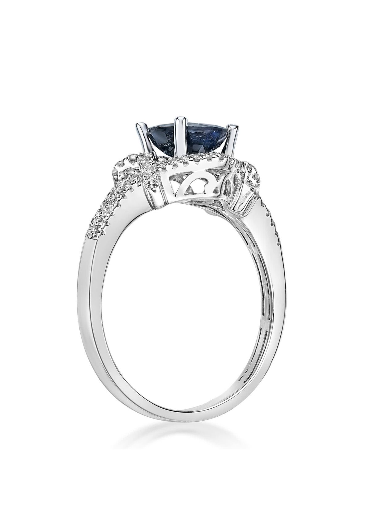 1 1/2 ct. t.w. Sapphire and 1/4 ct. t.w. Diamond Ring in 10K White Gold