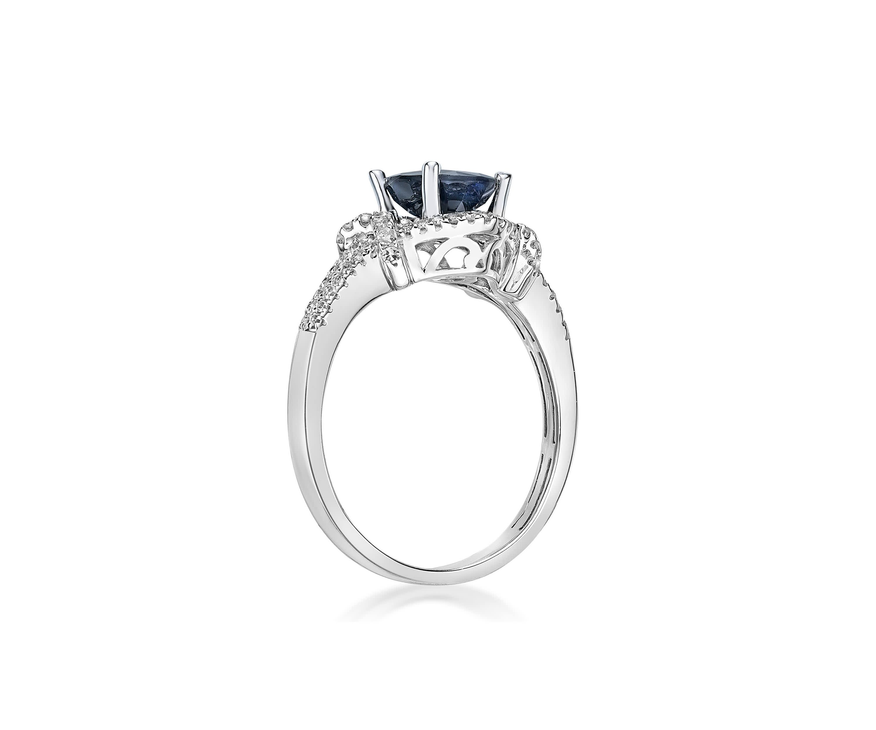 1 1/2 ct. t.w. Sapphire and 1/4 ct. t.w. Diamond Ring in 10K White Gold