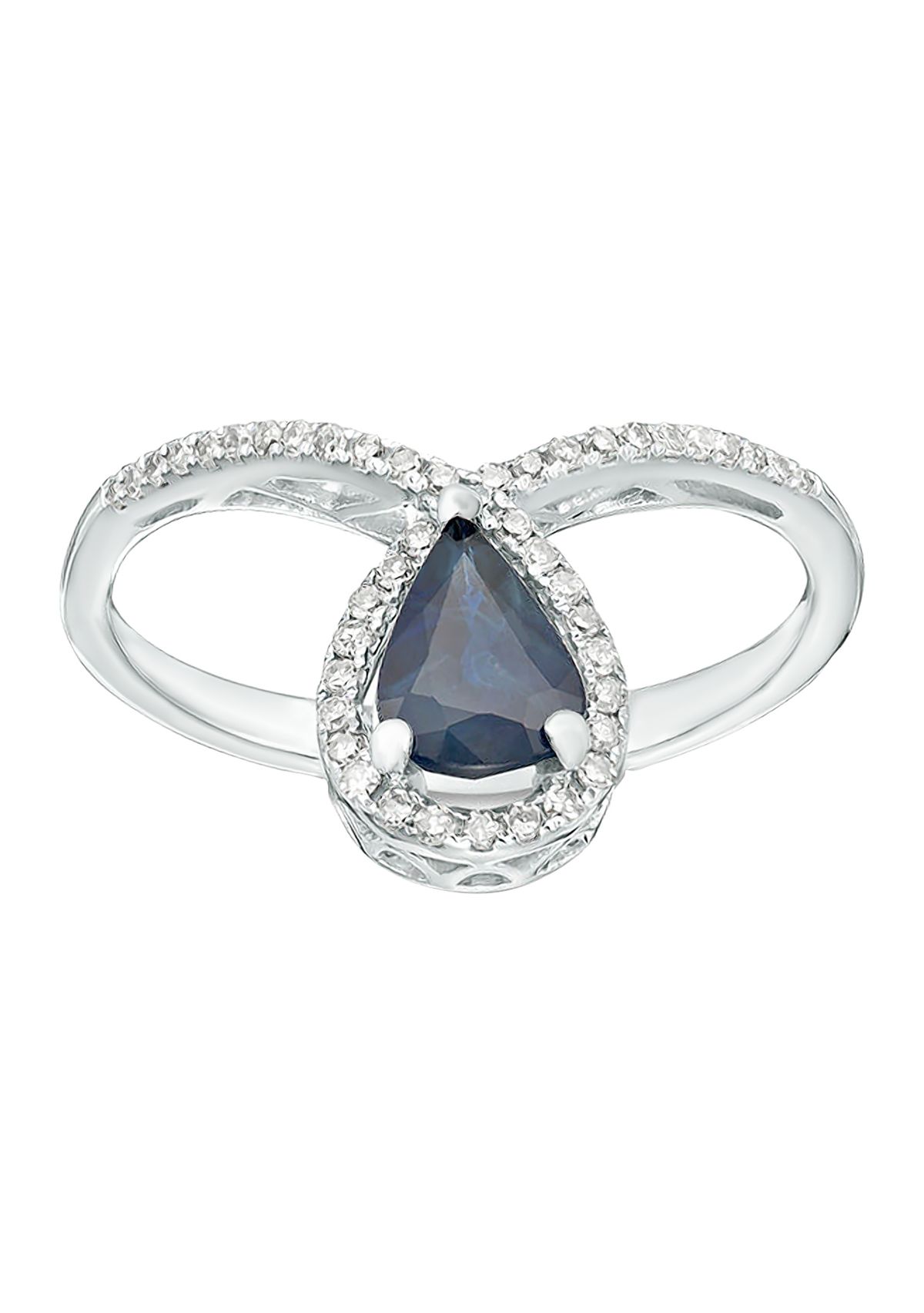 3/4 ct. t.w. Sapphire and 1/6 ct. t.w. Diamond Ring in 10K White Gold