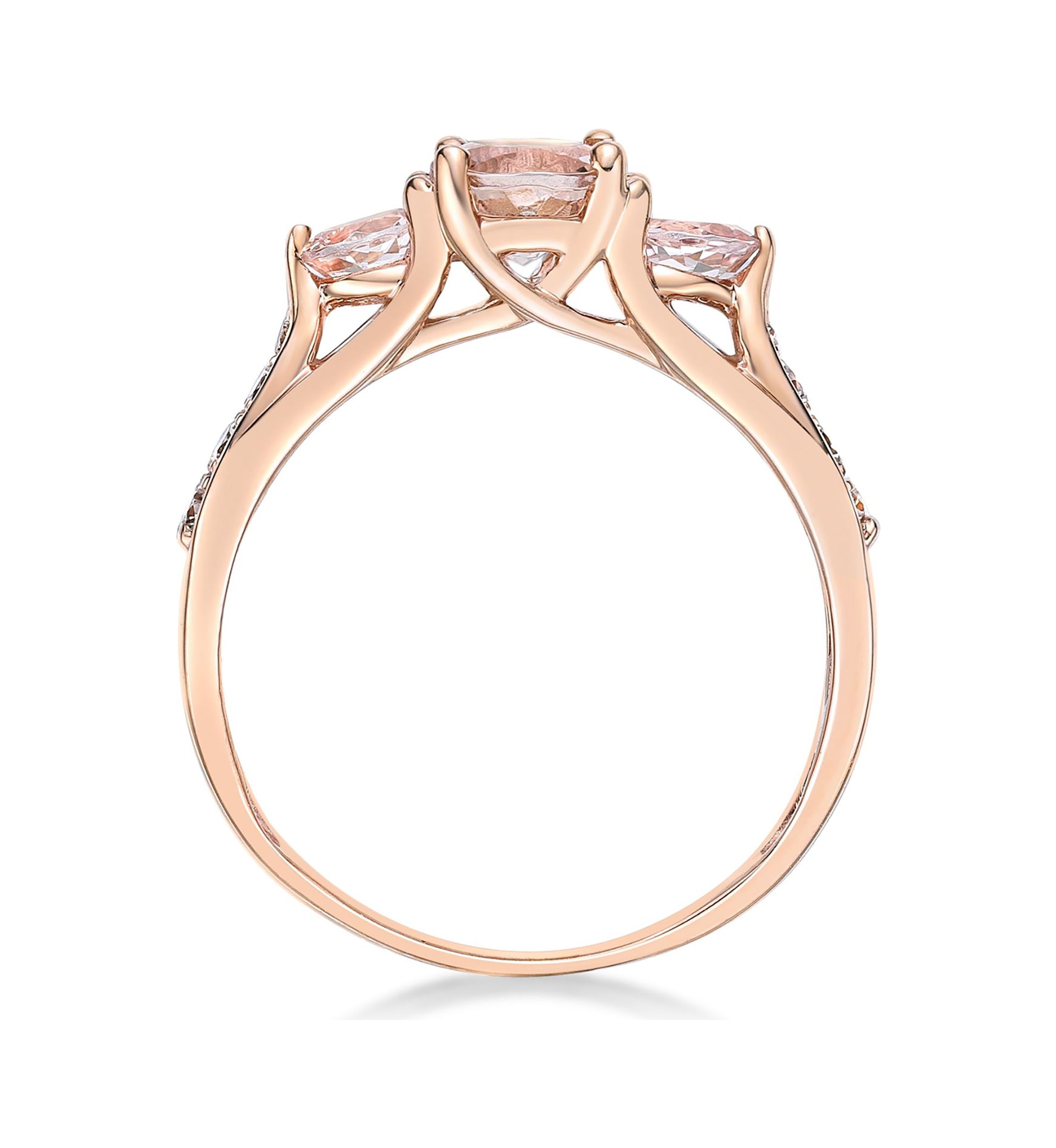 3/4 ct. t.w. Morganite and 1/5 ct. t.w. Diamond Ring in 10K Rose Gold