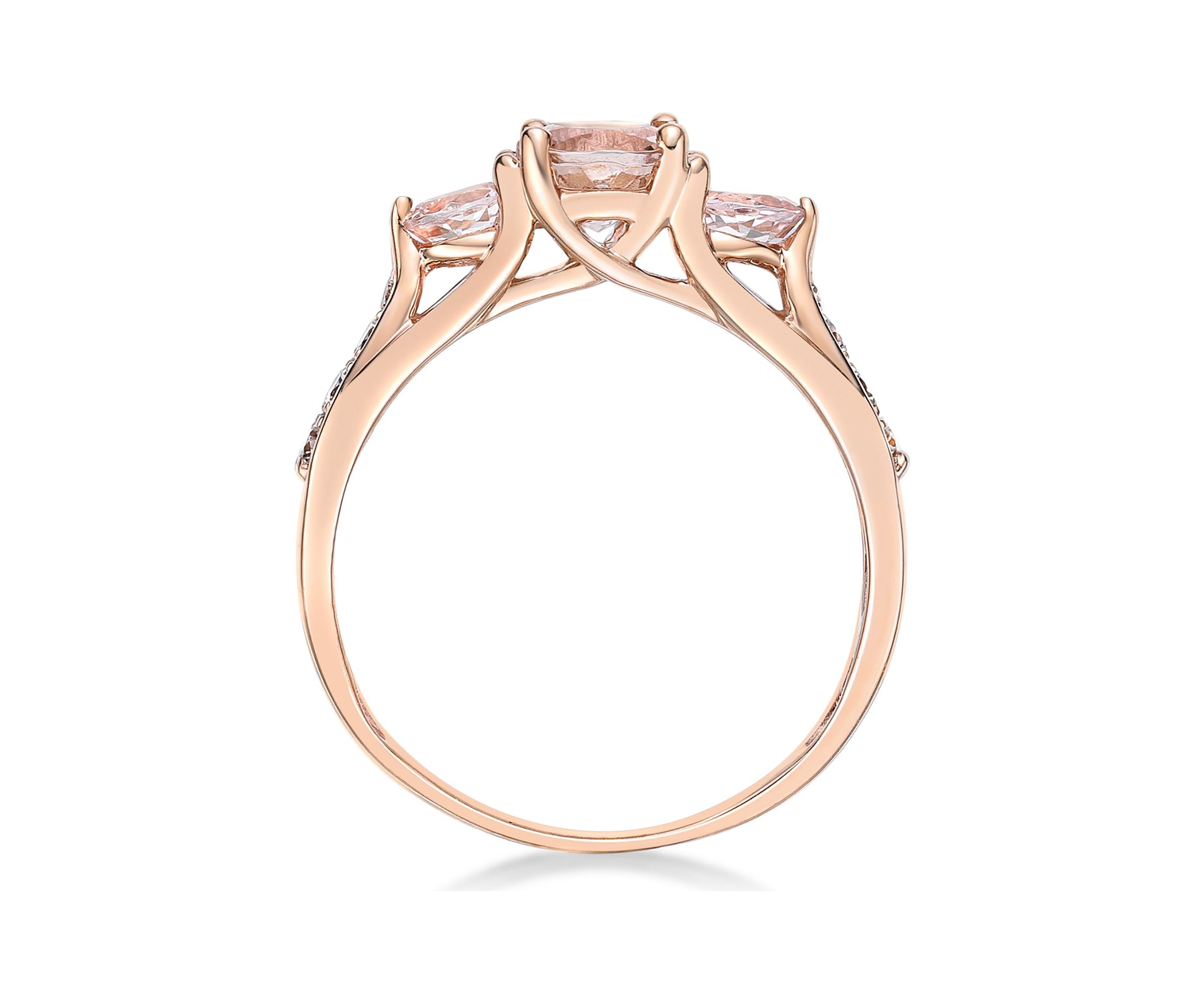 3/4 ct. t.w. Morganite and 1/5 ct. t.w. Diamond Ring in 10K Rose Gold