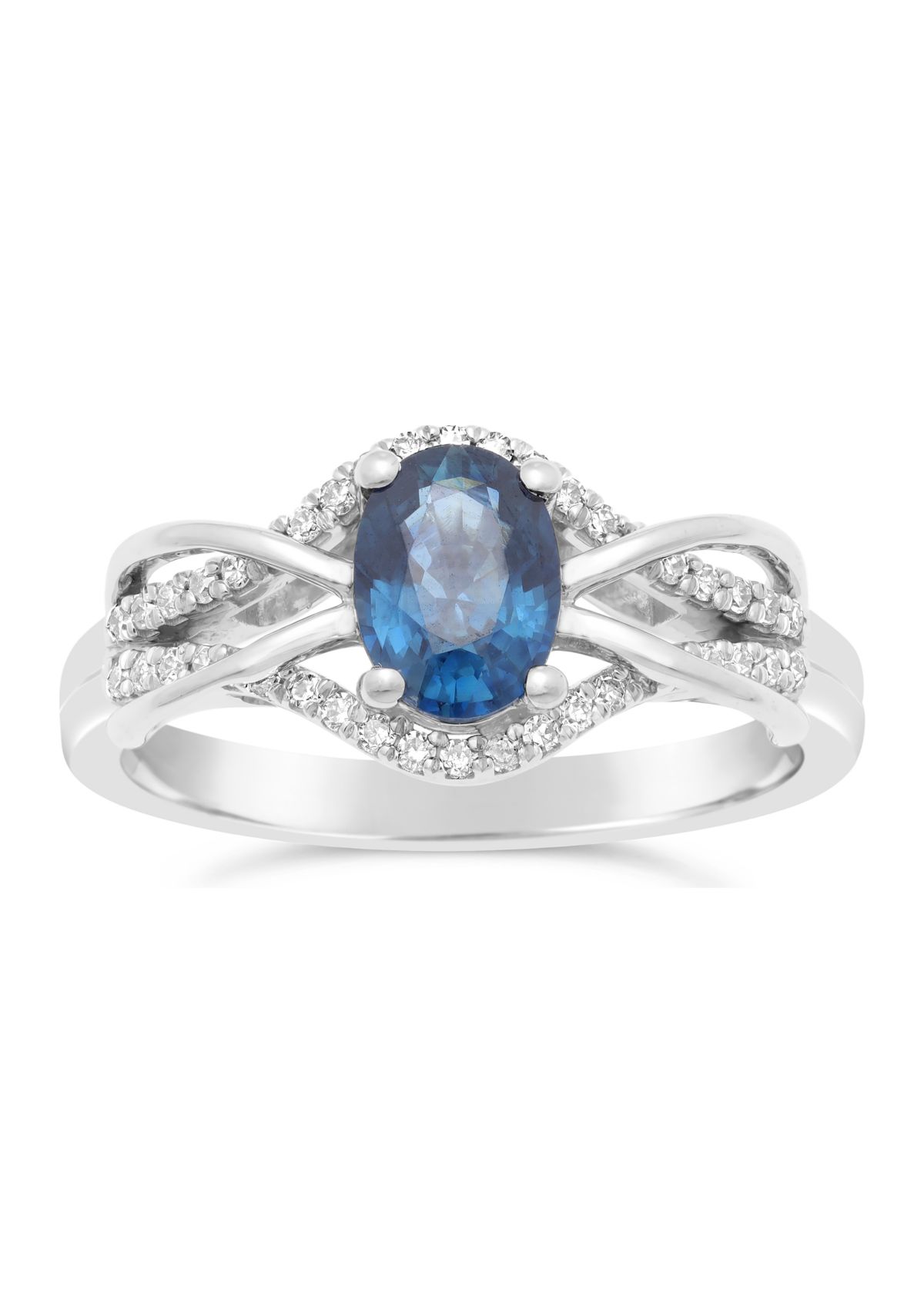1 ct. t.w. Sapphire and 1/6 ct. t.w. Diamond Ring in 10K White Gold