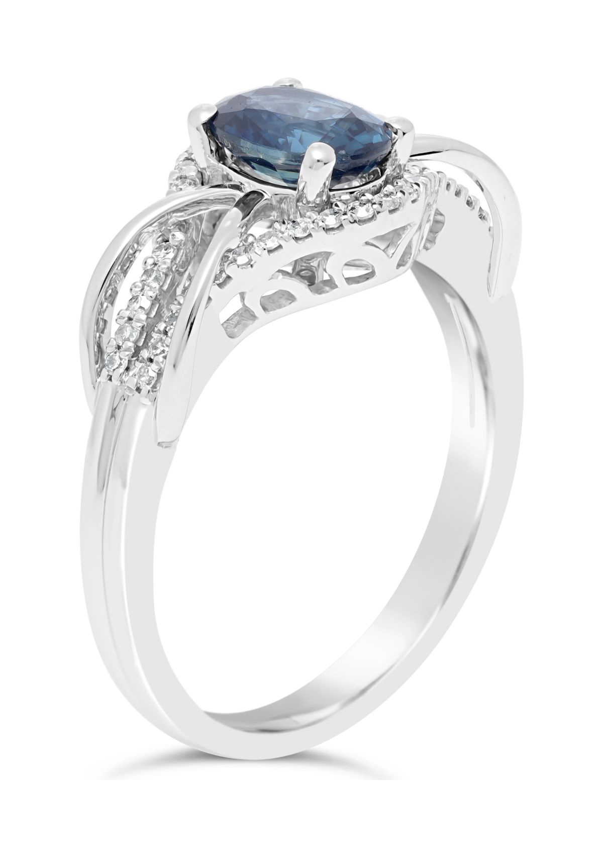 1 ct. t.w. Sapphire and 1/6 ct. t.w. Diamond Ring in 10K White Gold