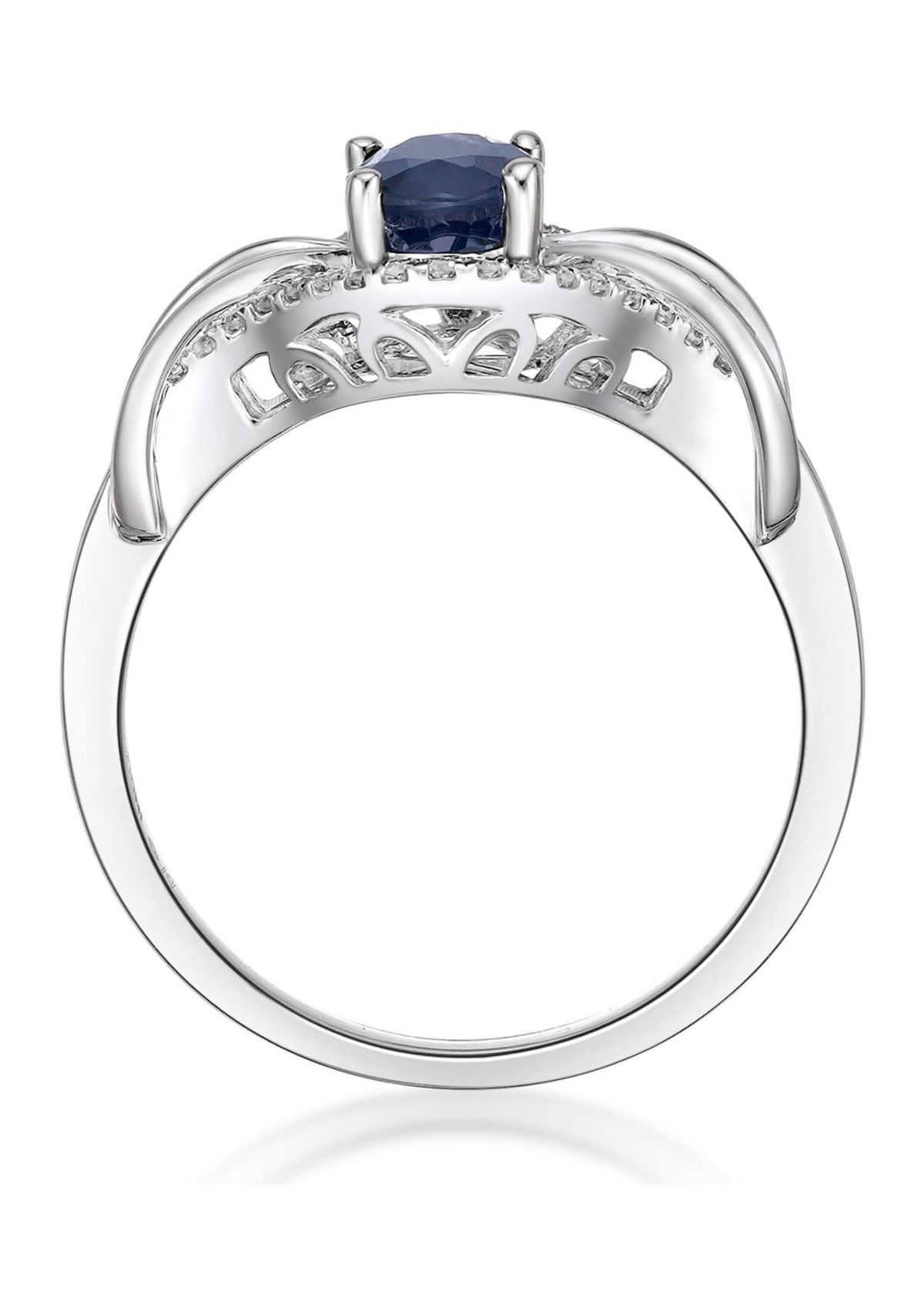 1 ct. t.w. Sapphire and 1/6 ct. t.w. Diamond Ring in 10K White Gold