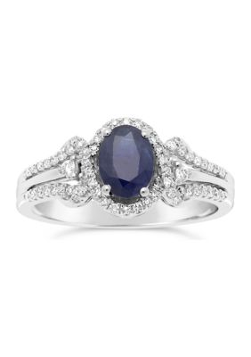 Belk & Co 1 Ct. T.w. Sapphire And 1/4 Ct. T.w. Diamond Ring In 10K White Gold