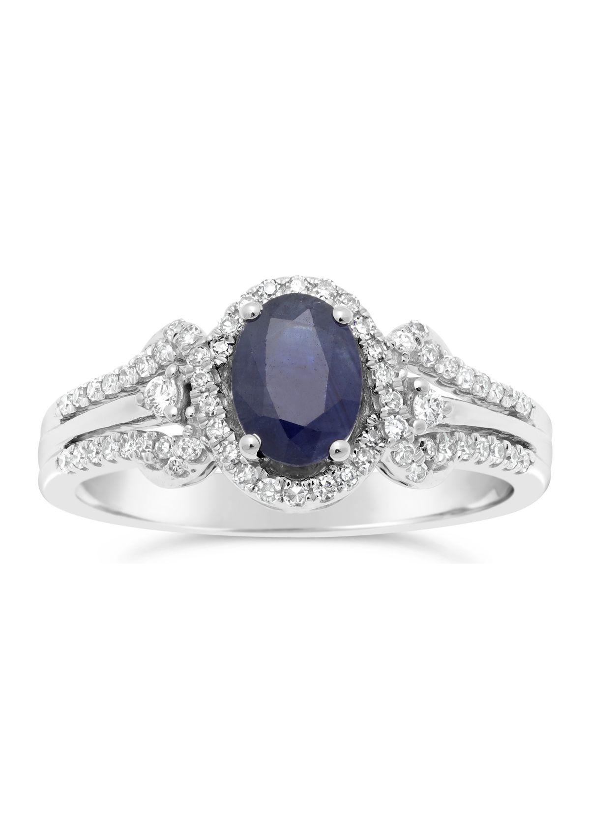 1 ct. t.w. Sapphire and 1/4 ct. t.w. Diamond Ring in 10K White Gold