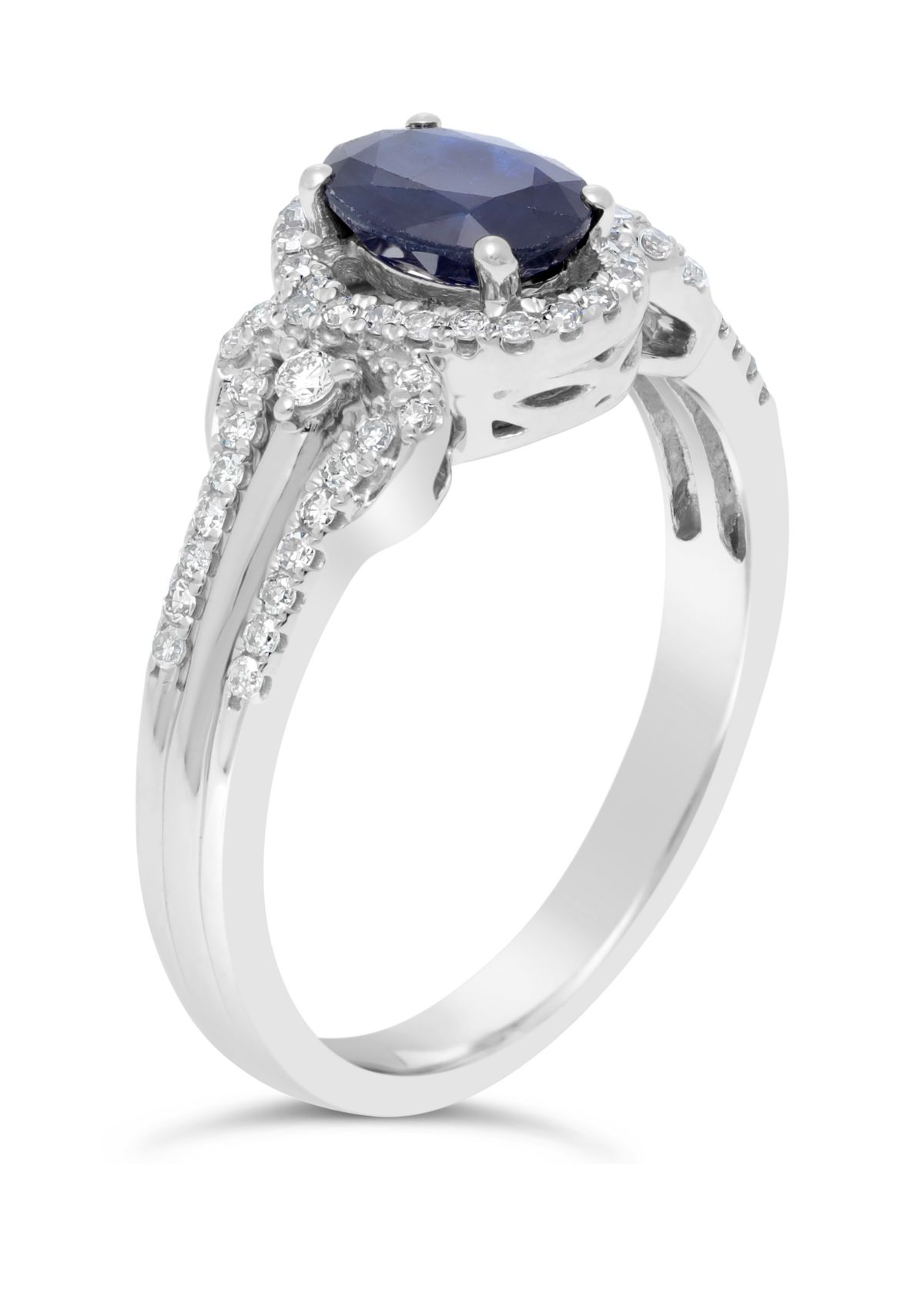 1 ct. t.w. Sapphire and 1/4 ct. t.w. Diamond Ring in 10K White Gold