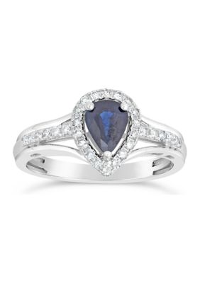 Belk & Co 7/8 Ct. T.w. Sapphire And 1/5 Ct. T.w. Diamond Ring In 10K White Gold