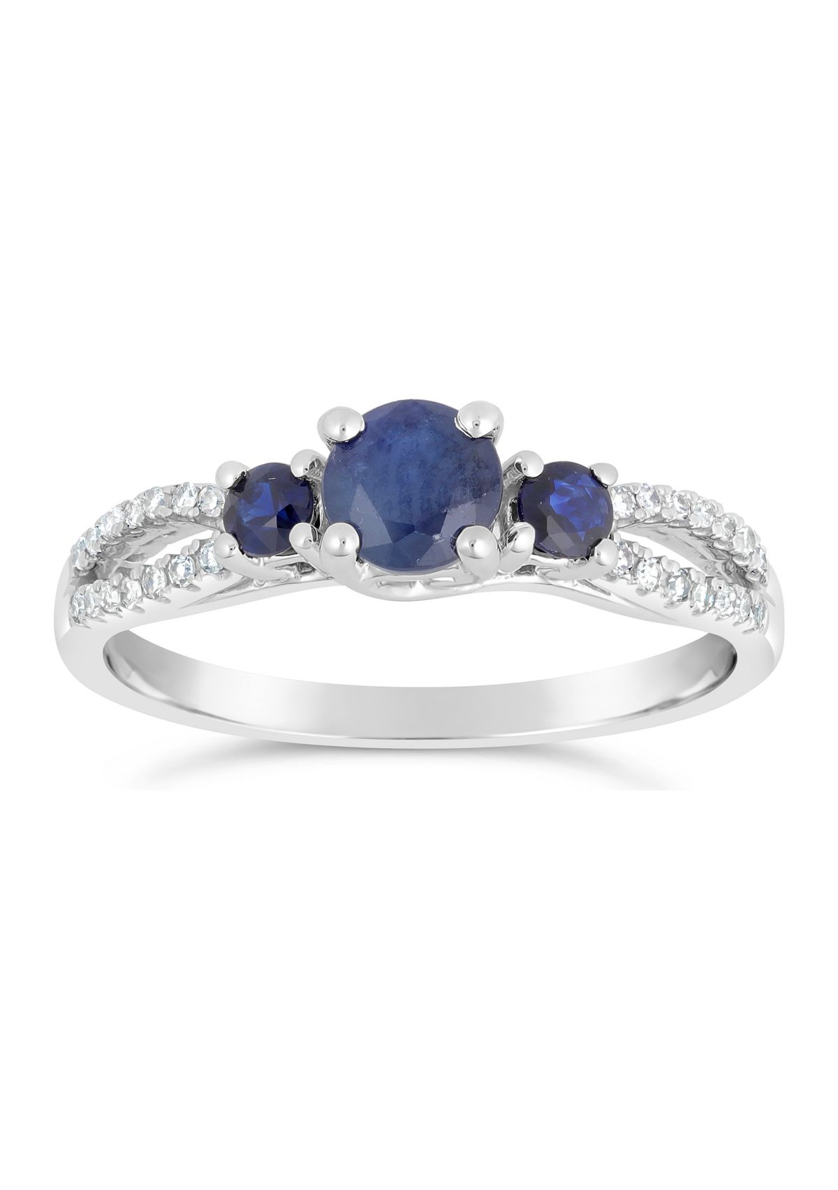 1 ct. t.w. Sapphire and 1/8 ct. t.w. Diamond Ring in 10K White Gold