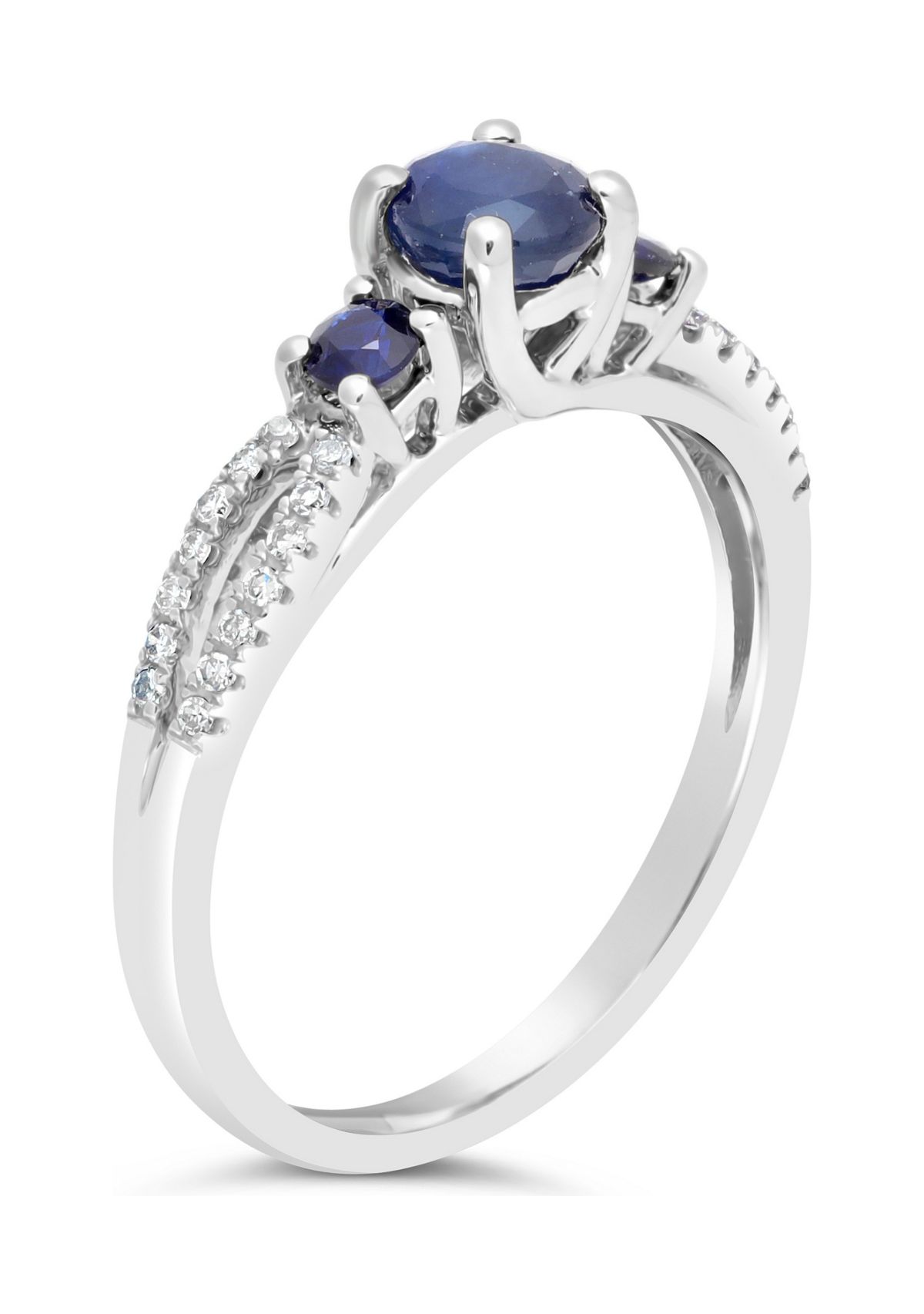 1 ct. t.w. Sapphire and 1/8 ct. t.w. Diamond Ring in 10K White Gold