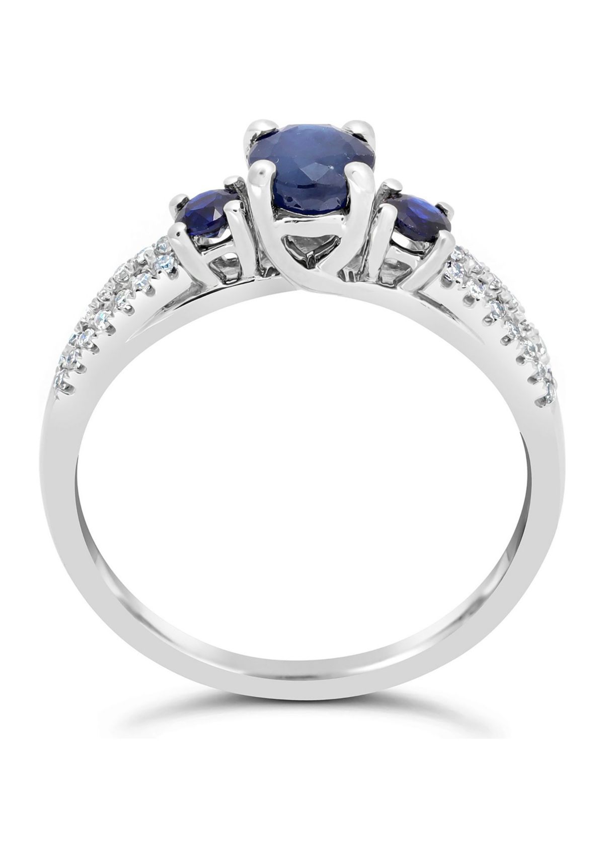 1 ct. t.w. Sapphire and 1/8 ct. t.w. Diamond Ring in 10K White Gold