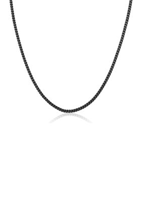 LYNX Men's 2.5MM Foxtail Chain Necklace in Stainless Steel, Black, 26 in
