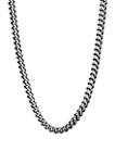 Stainless Steel 5 Millimeter Foxtail Chain Necklace with Two-Tone Black Ion Plating, 24 Inch