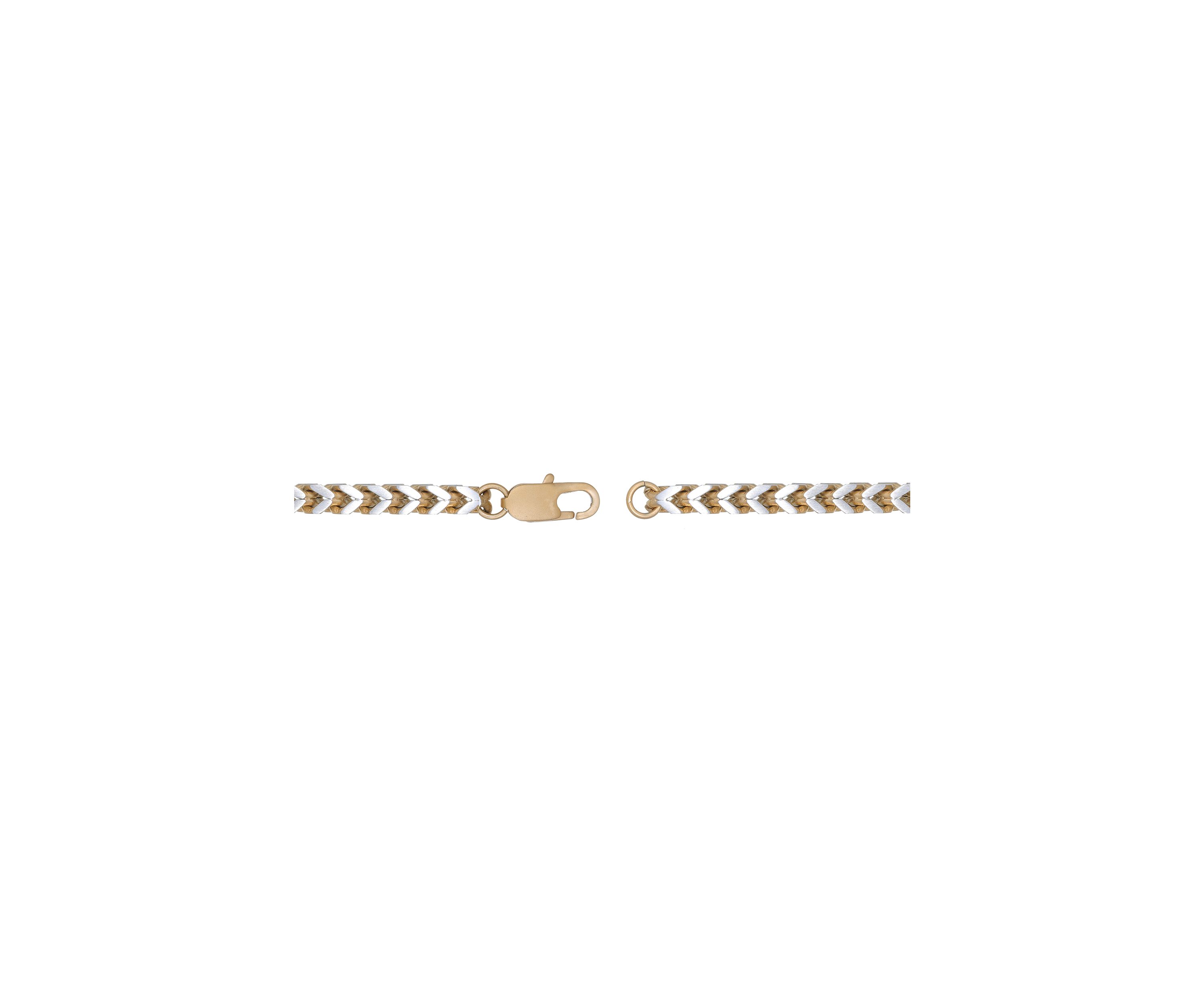 Stainless Steel 5 Millimeter Foxtail Chain Necklace with Two-Tone Gold Tone Ion Plating, 24 Inch