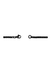 Stainless Steel 3 Millimeter Wheat Chain Necklace with Black Ion Plating, 20 Inch