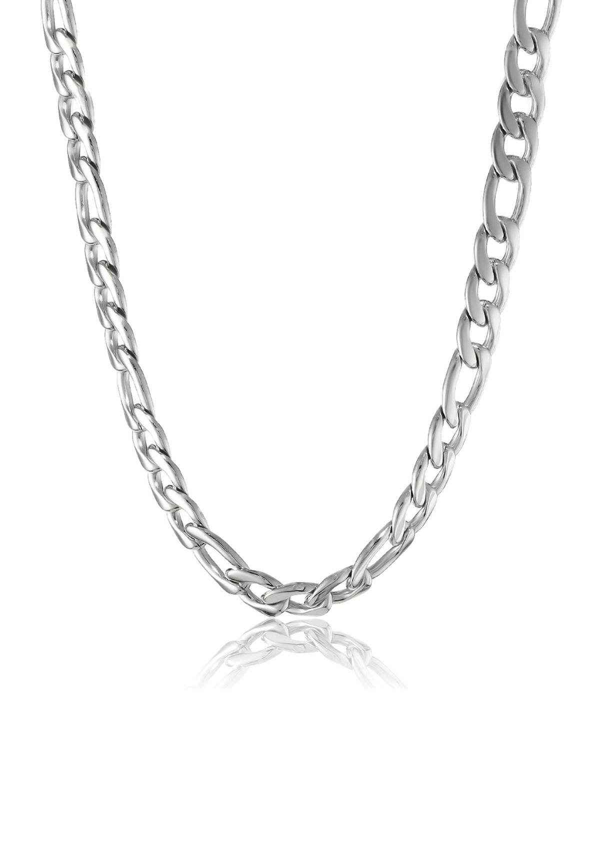 Stainless Steel 9MM Figaro Chain Necklace, 30" Length