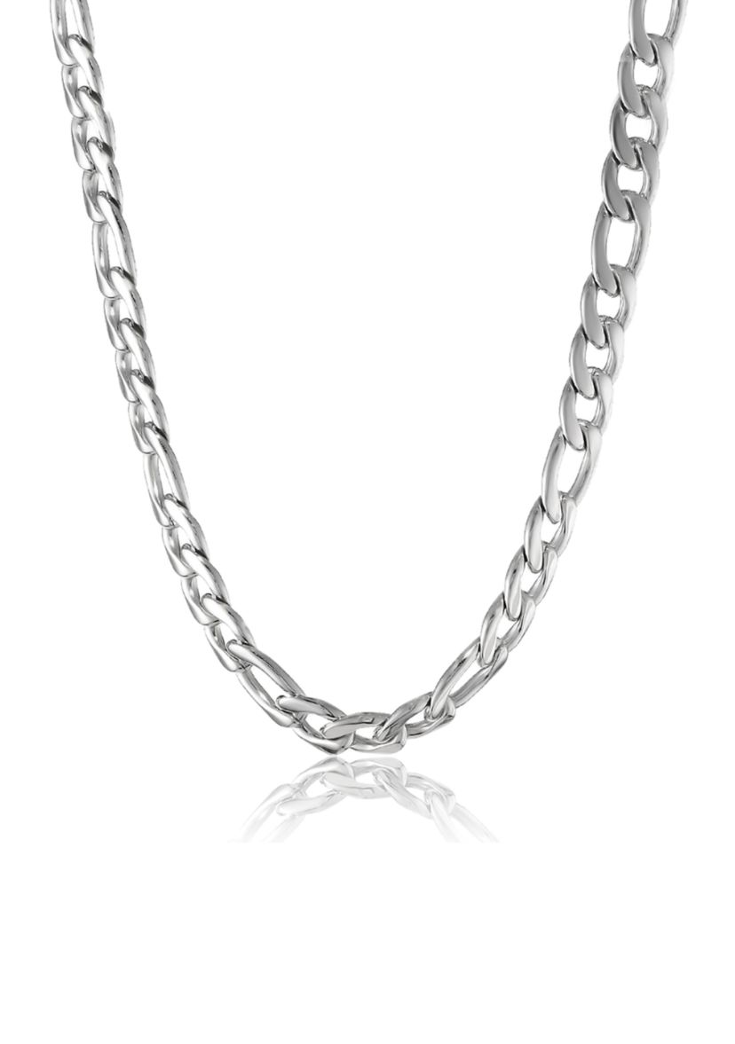Stainless Steel 9MM Figaro Chain Necklace, 30" Length