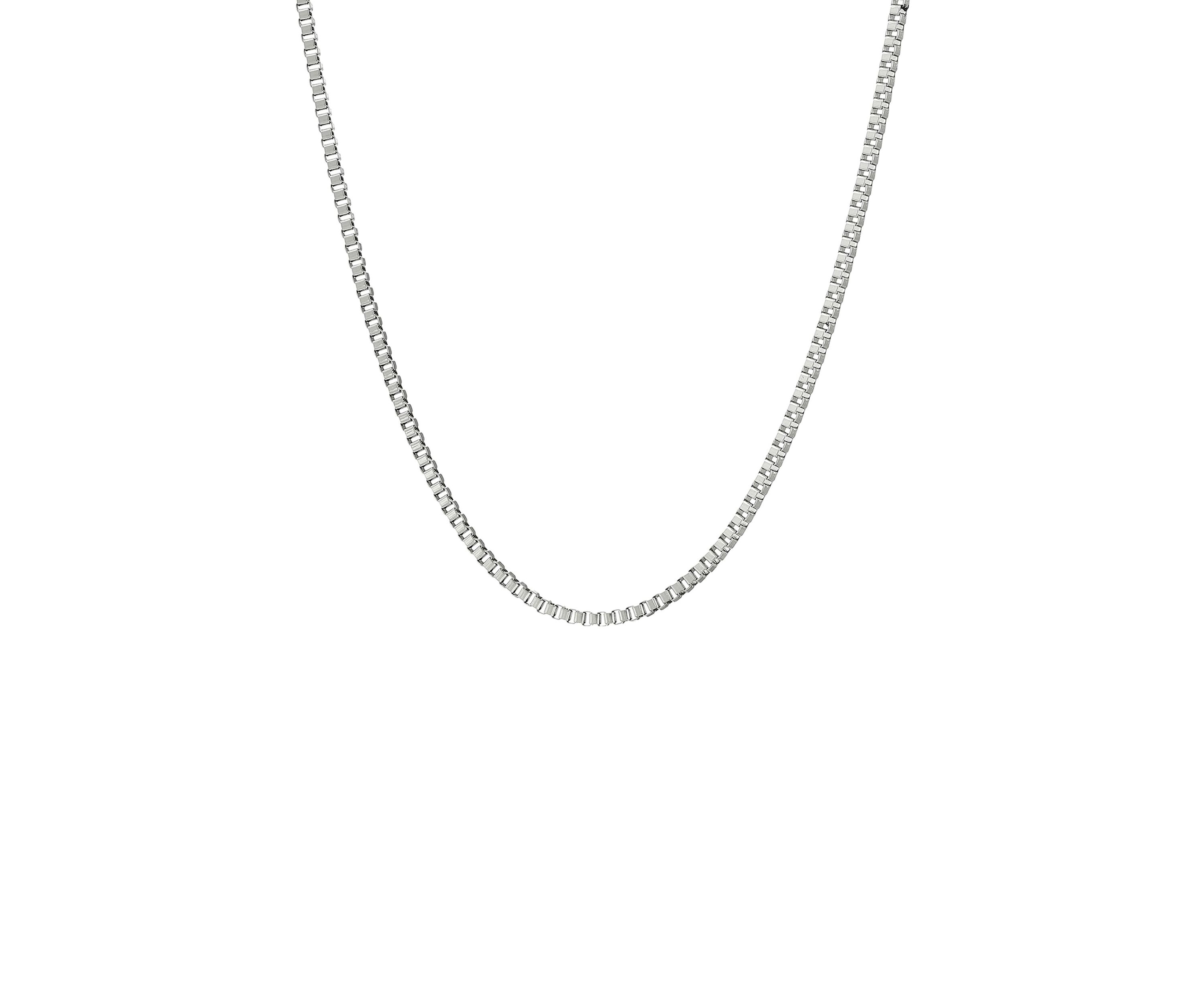 Stainless Steel 2 Millimeter Box Chain Necklace, 24 Inch