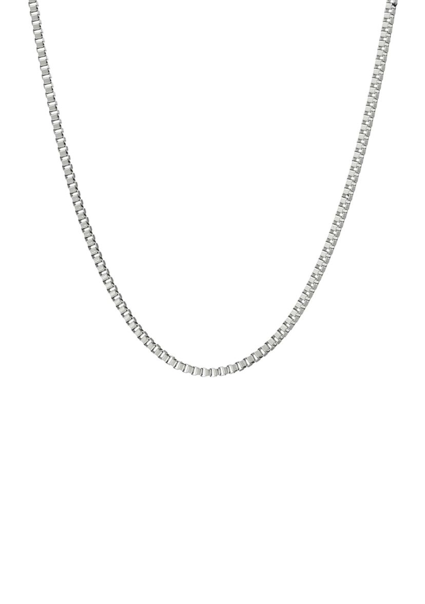 Stainless Steel 2 Millimeter Box Chain Necklace, 24 Inch