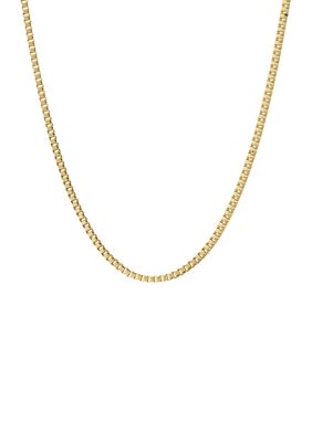 Belk & Co Men's Stainless Steel 2 Millimeter Box Chain Necklace with Gold Tone Ion Plating, 24 Inch